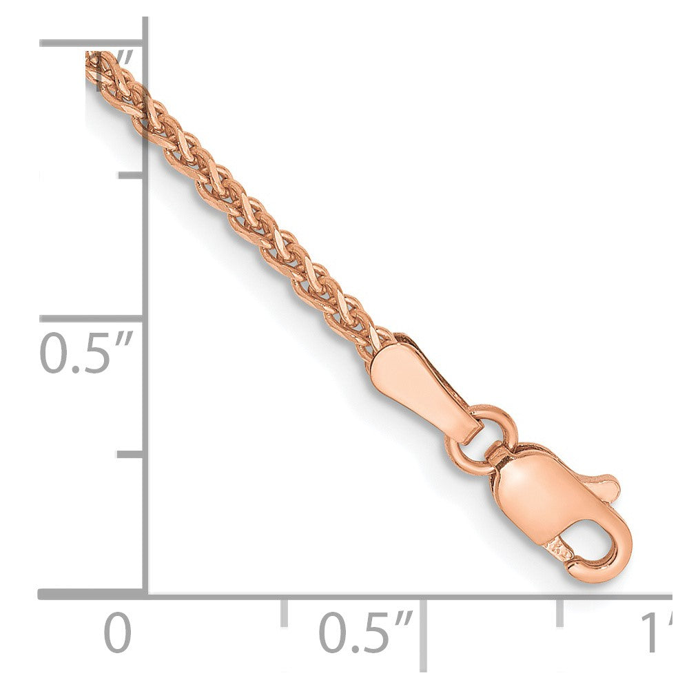 14K Rose Gold 1.7mm Diamond-cut Spiga with Lobster Clasp Bracelet
