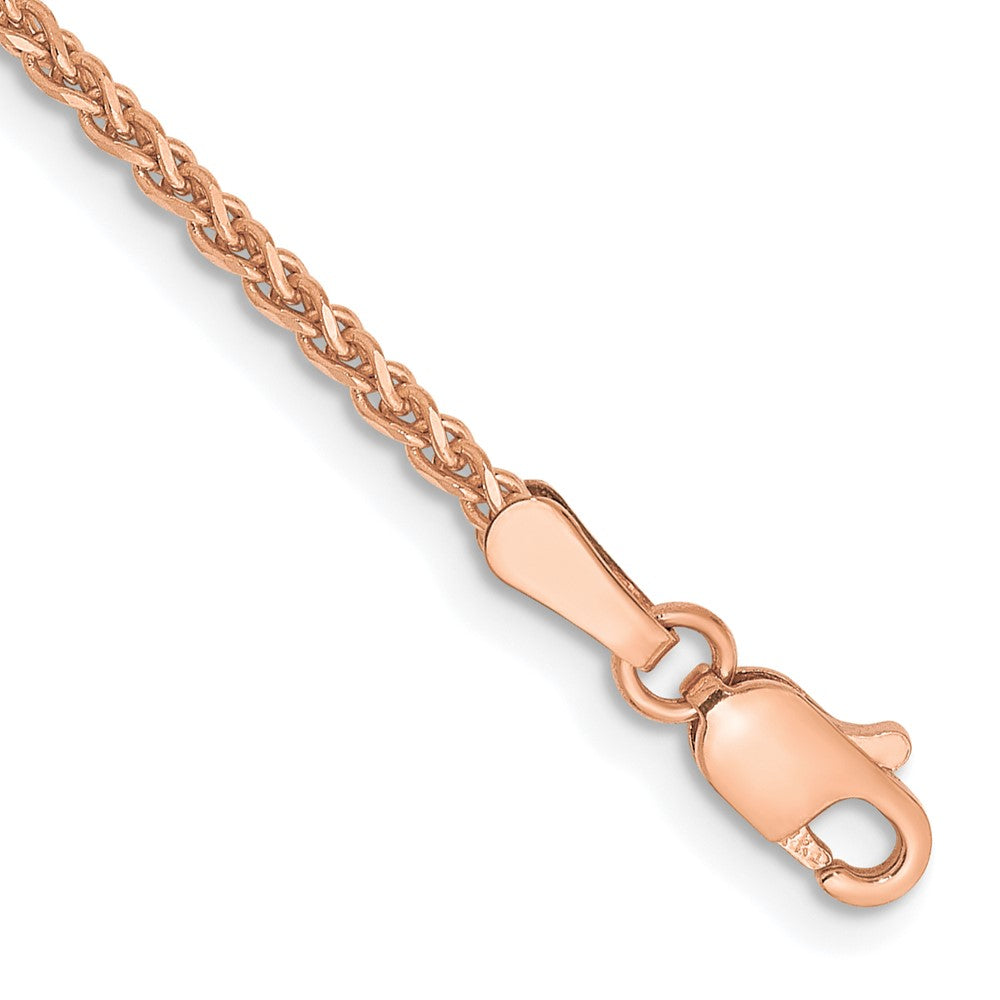 14K Rose Gold 1.7mm Diamond-cut Spiga with Lobster Clasp Bracelet