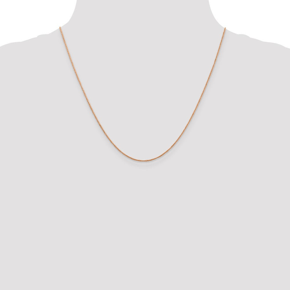14K Rose Gold .7mm Ropa with Spring Ring Clasp Chain