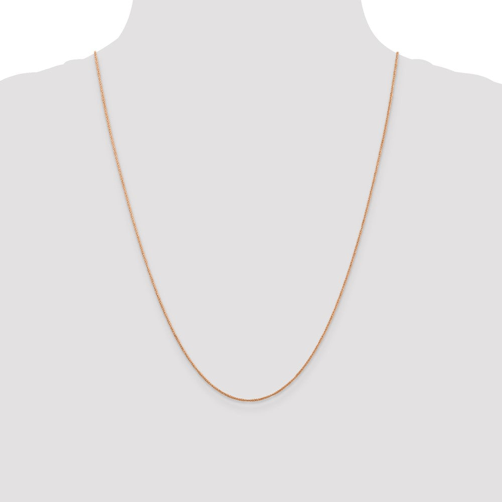 14K Rose Gold .7mm Ropa with Spring Ring Clasp Chain