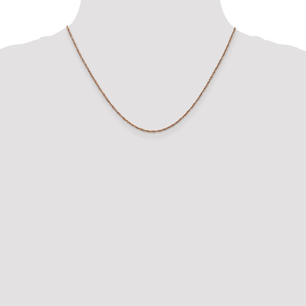 14K Rose Gold 1.7mm Ropa with Lobster Clasp Chain