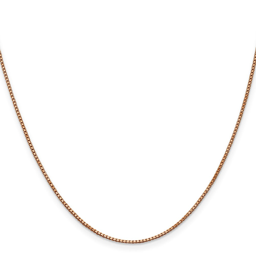 14K Rose Gold 1mm Box Link with Lobster Clasp Chain