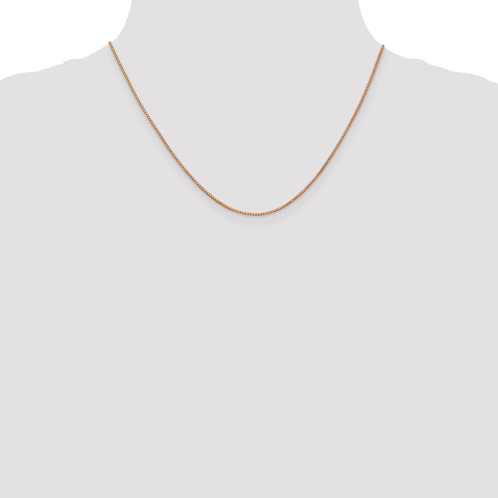 14K Rose Gold 1mm Box Link with Lobster Clasp Chain