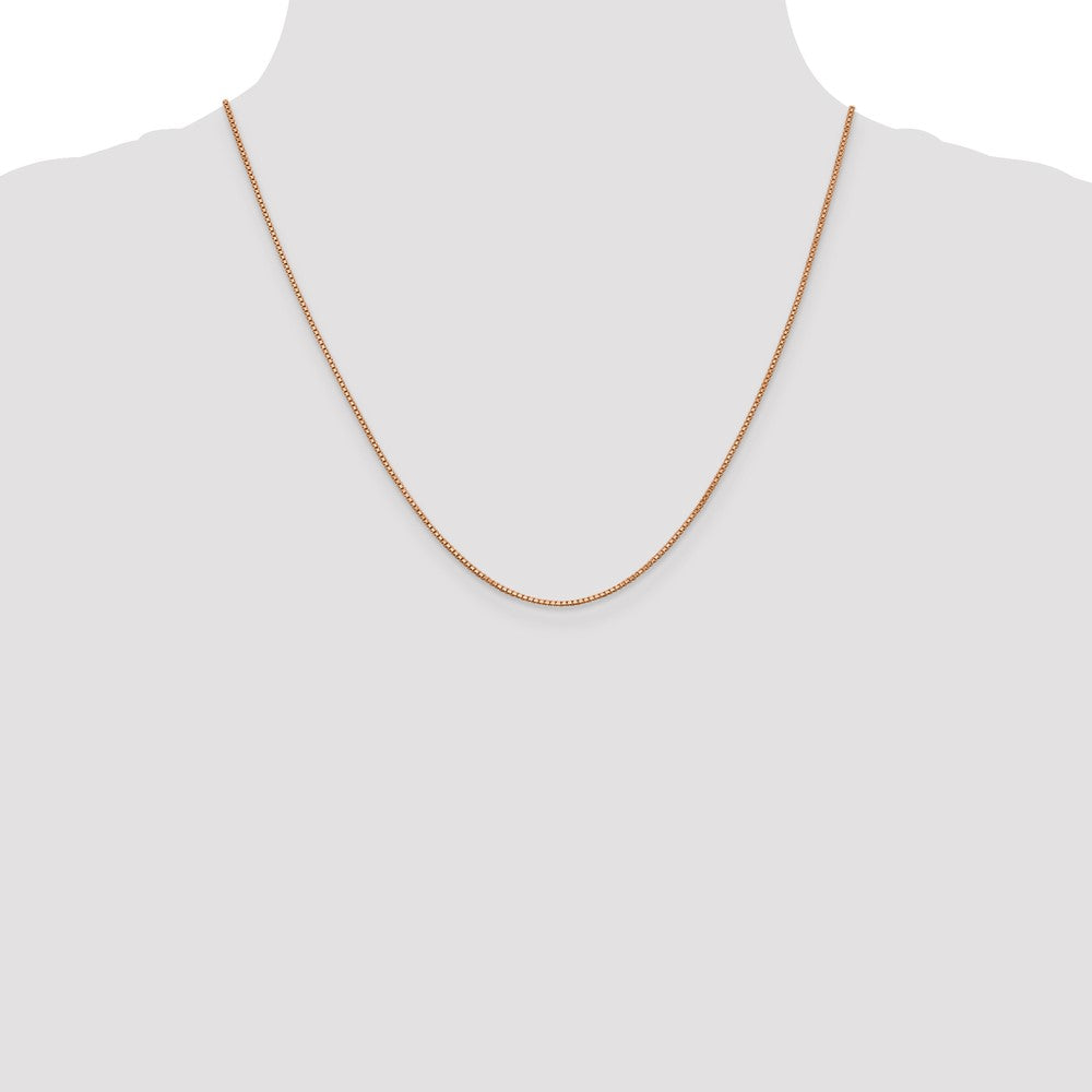 14K Rose Gold 1mm Box Link with Lobster Clasp Chain