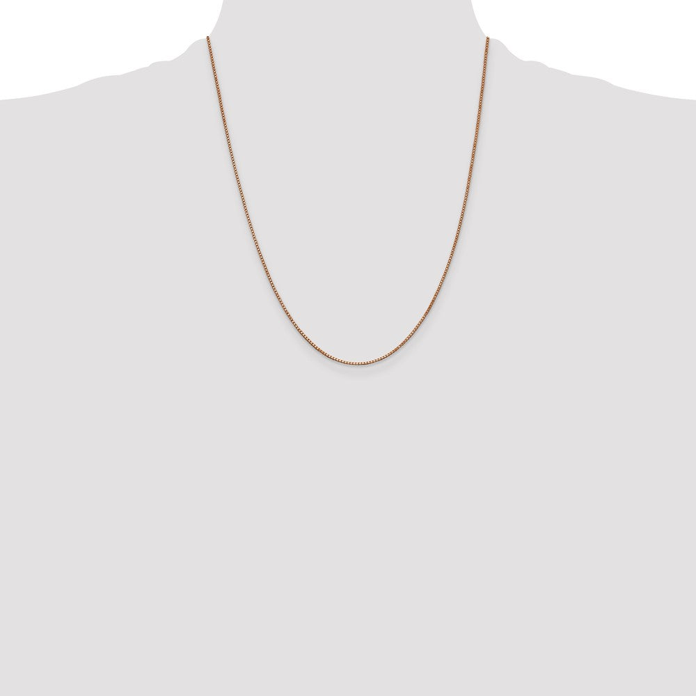 14K Rose Gold 1mm Box Link with Lobster Clasp Chain