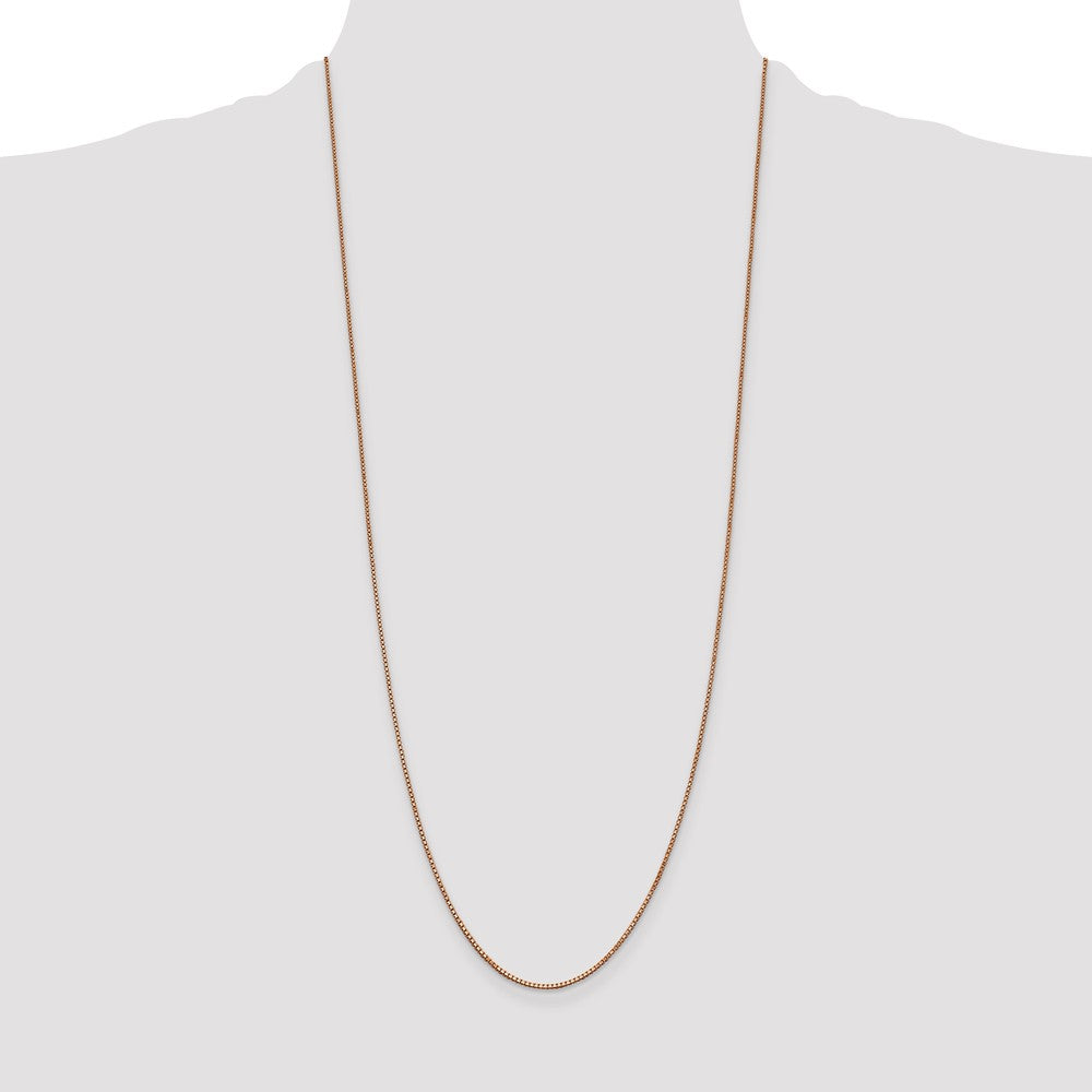 14K Rose Gold 1mm Box Link with Lobster Clasp Chain