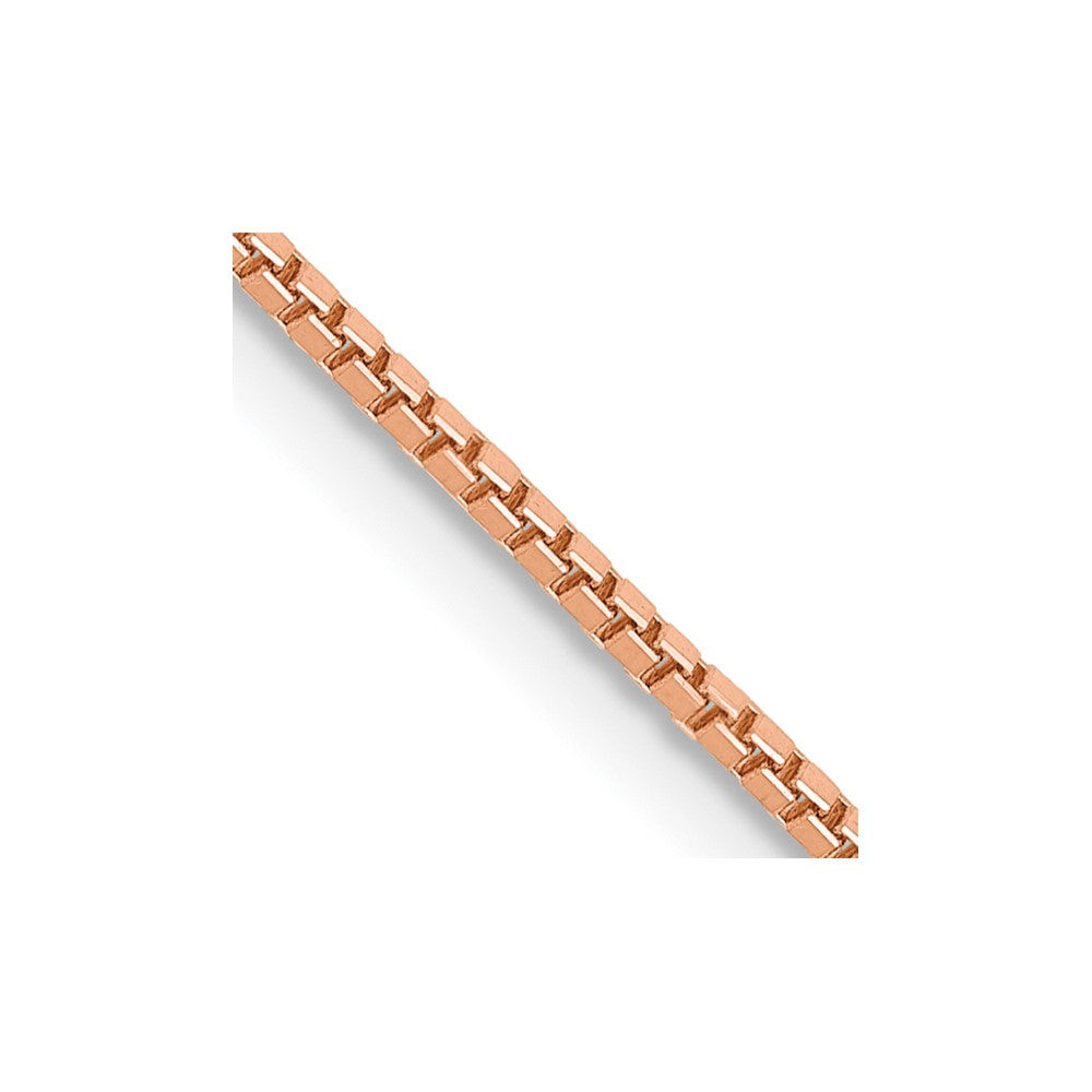 14K Rose Gold 1mm Box Link with Lobster Clasp Chain