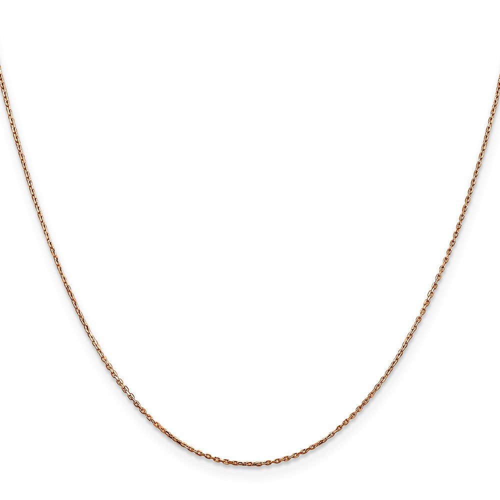 14K Rose Gold .8mm Diamond-cut Cable with Lobster Clasp Chain