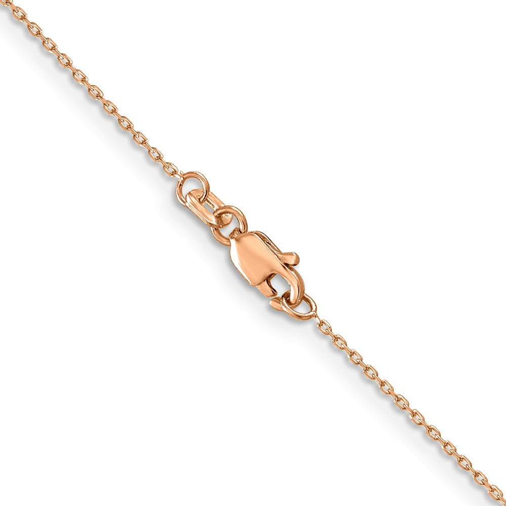 14K Rose Gold .8mm Diamond-cut Cable with Lobster Clasp Chain