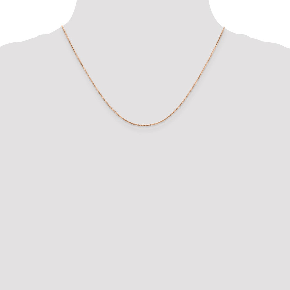 14K Rose Gold .8mm Diamond-cut Cable with Lobster Clasp Chain