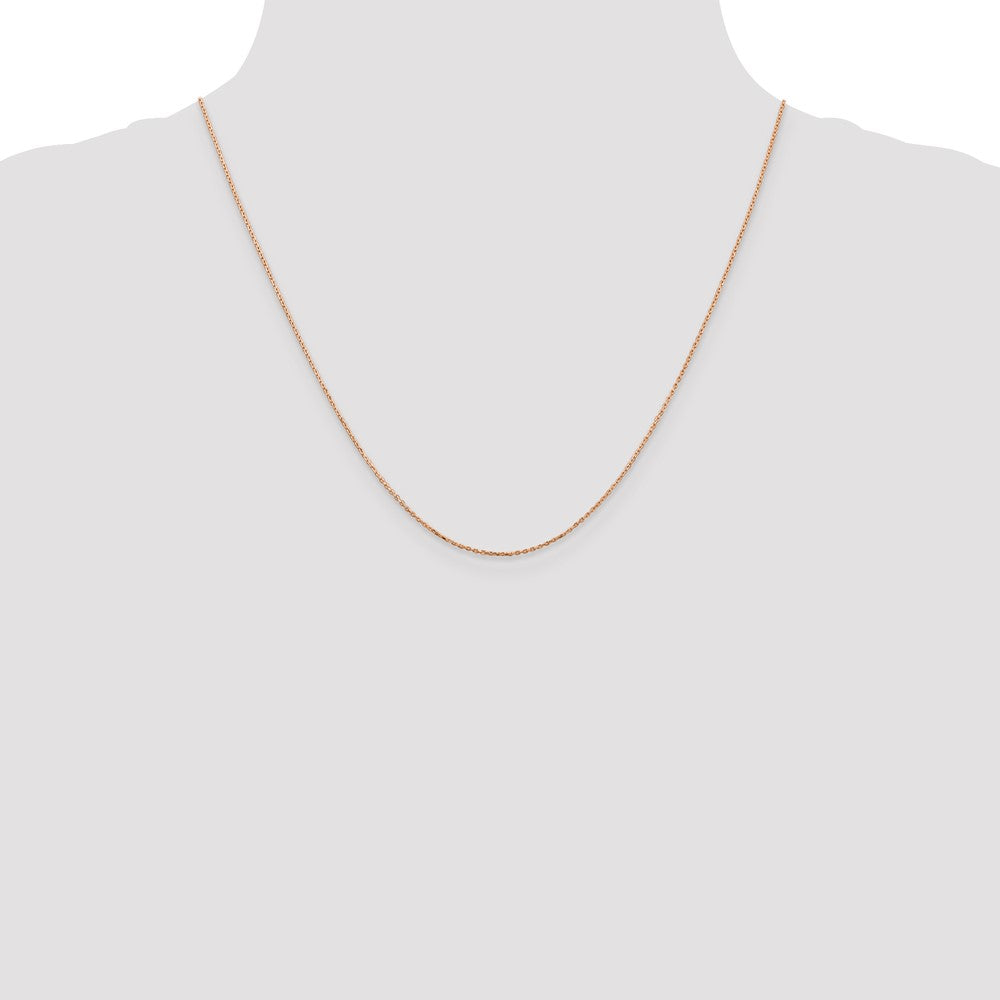 14K Rose Gold .8mm Diamond-cut Cable with Lobster Clasp Chain