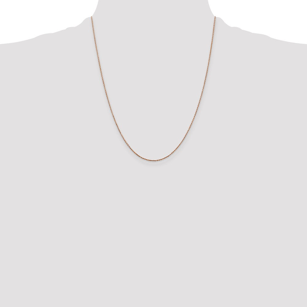 14K Rose Gold .8mm Diamond-cut Cable with Lobster Clasp Chain