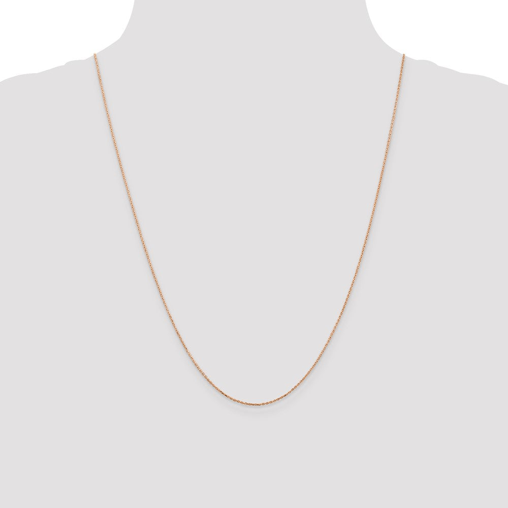 14K Rose Gold .8mm Diamond-cut Cable with Lobster Clasp Chain