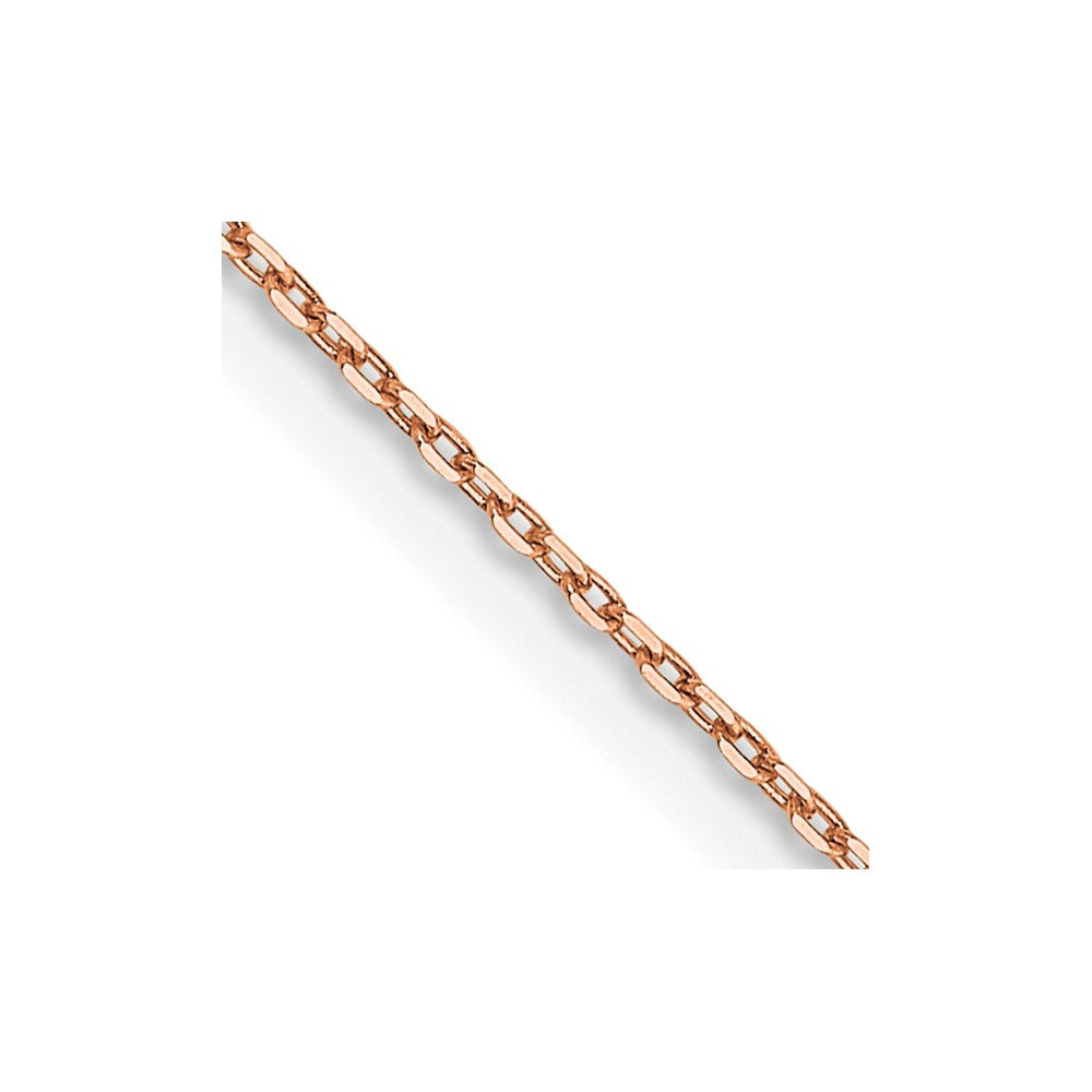 14K Rose Gold .8mm Diamond-cut Cable with Lobster Clasp Chain