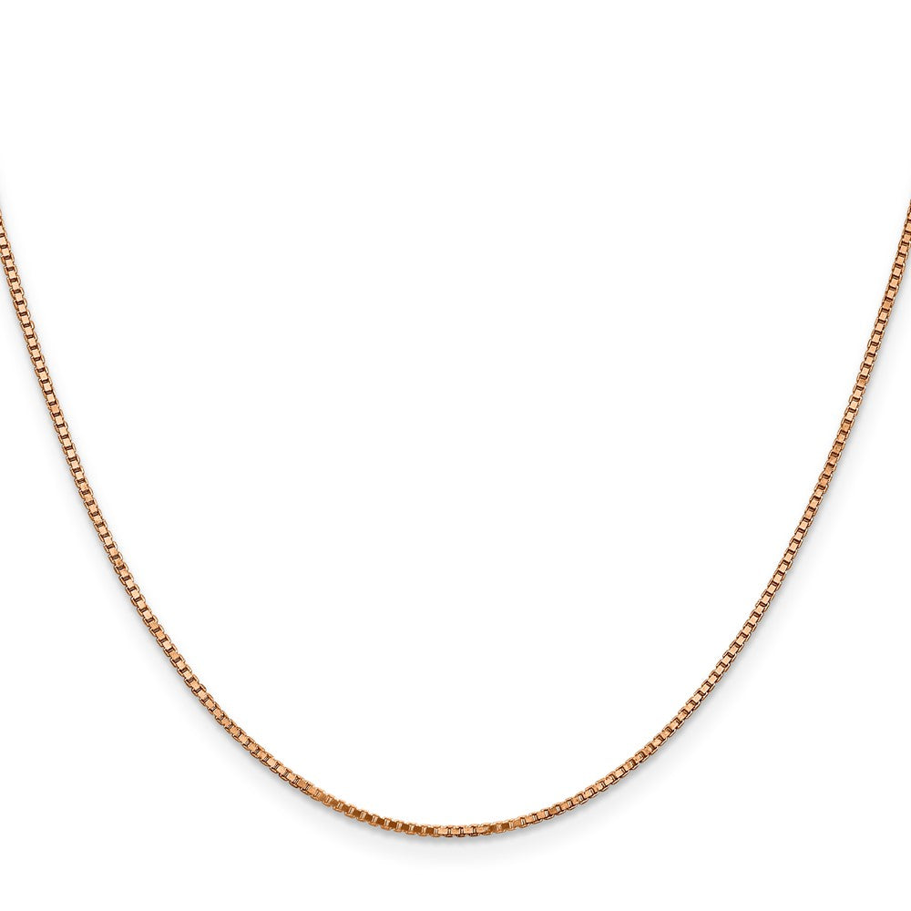 14K Rose Gold 1.10mm Box Link with Lobster Clasp Chain
