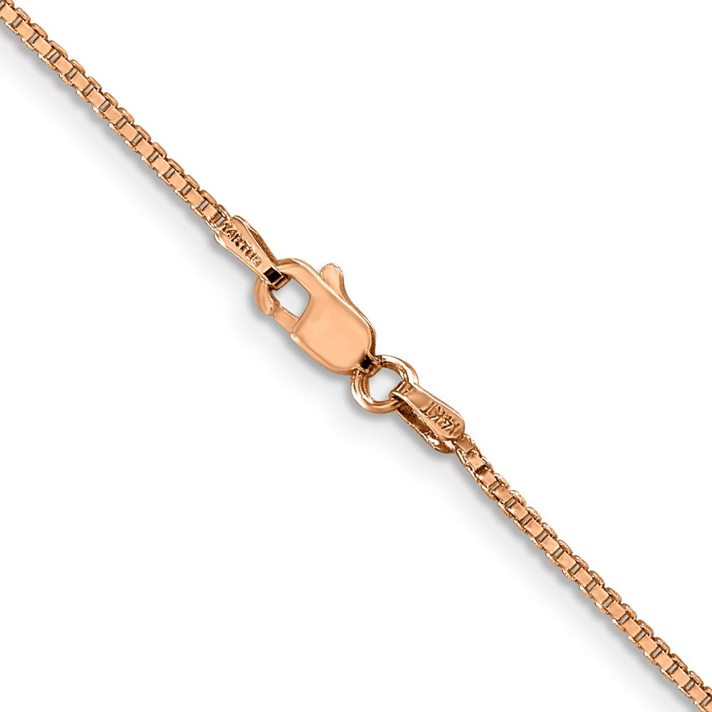 14K Rose Gold 1.10mm Box Link with Lobster Clasp Chain