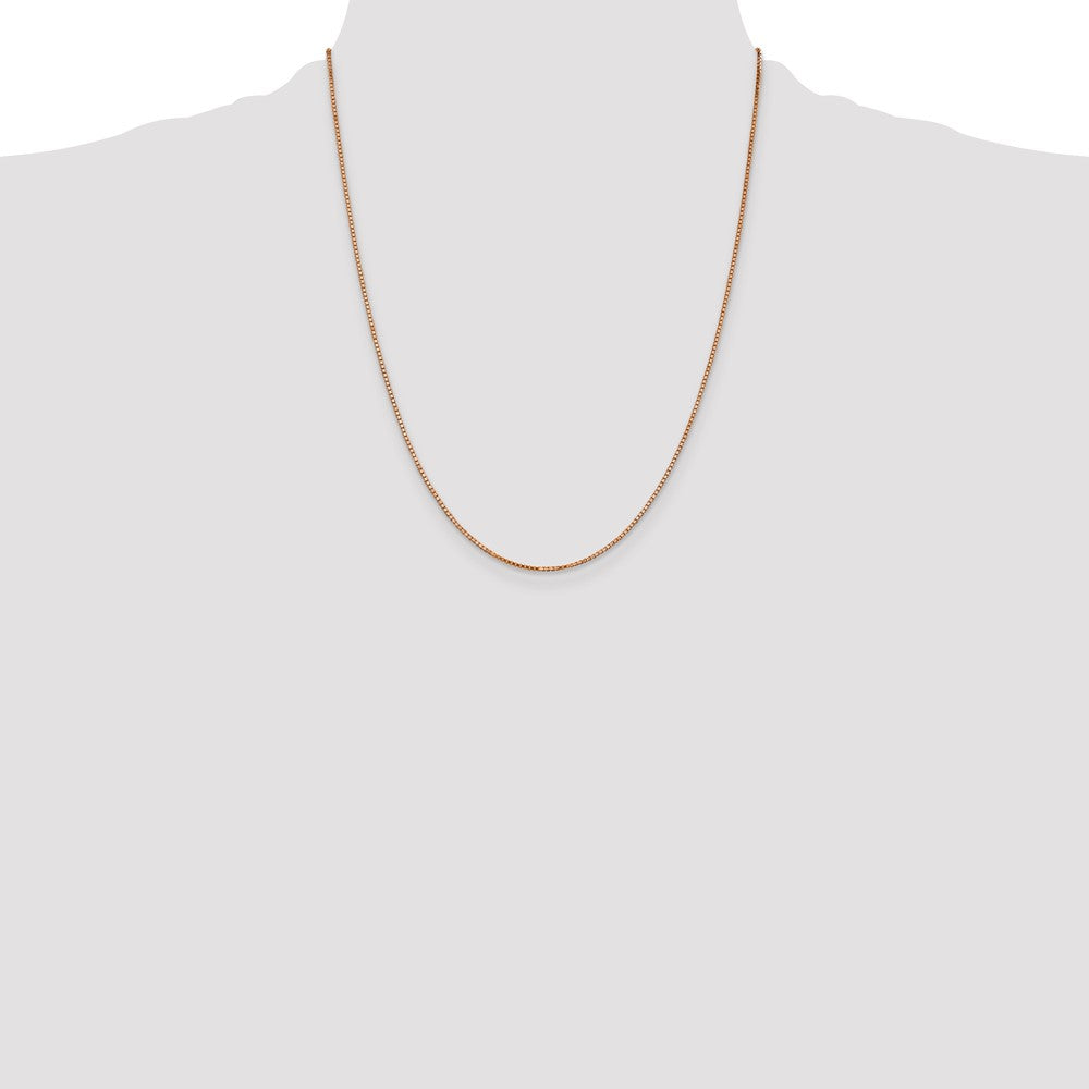 14K Rose Gold 1.10mm Box Link with Lobster Clasp Chain
