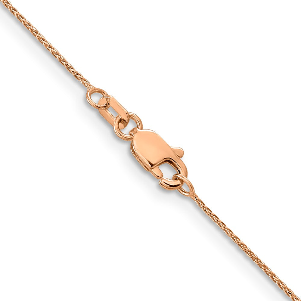 14K Rose Gold .85mm Diamond-cut Spiga with Lobster Clasp Chain