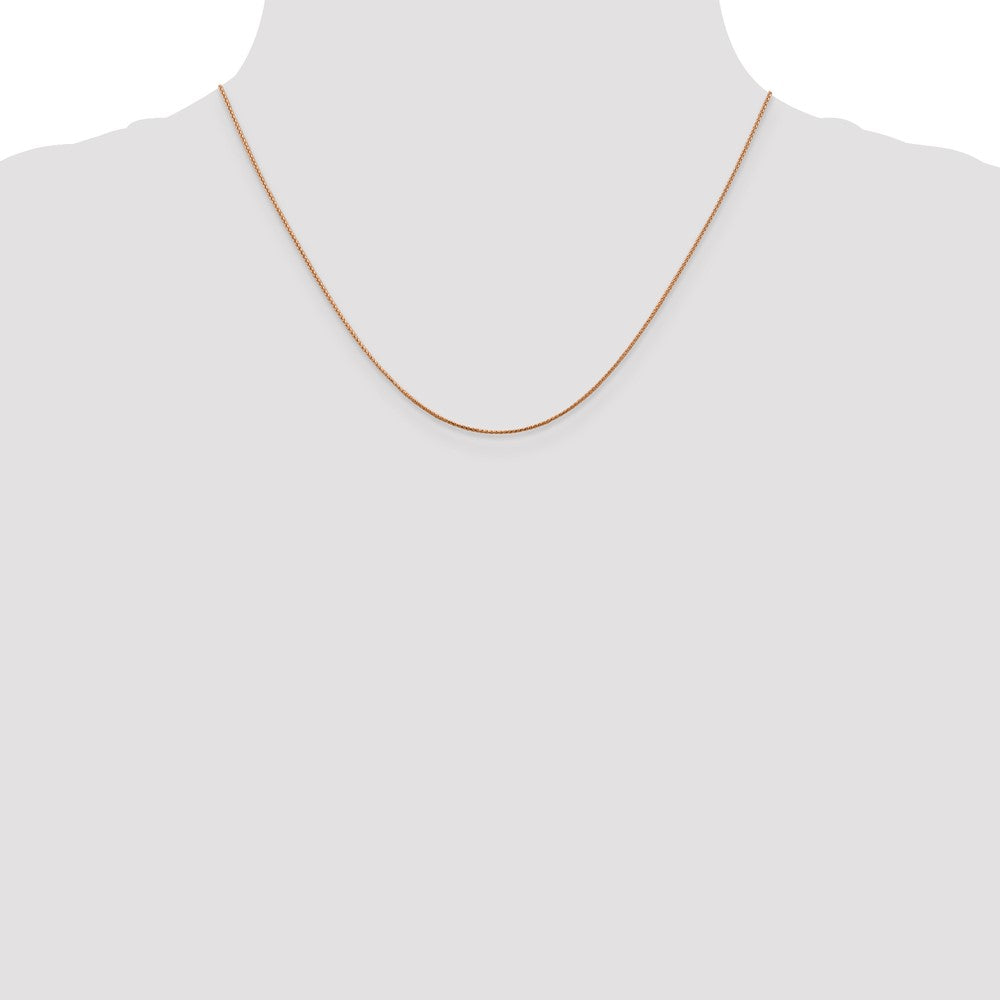 14K Rose Gold .85mm Diamond-cut Spiga with Lobster Clasp Chain