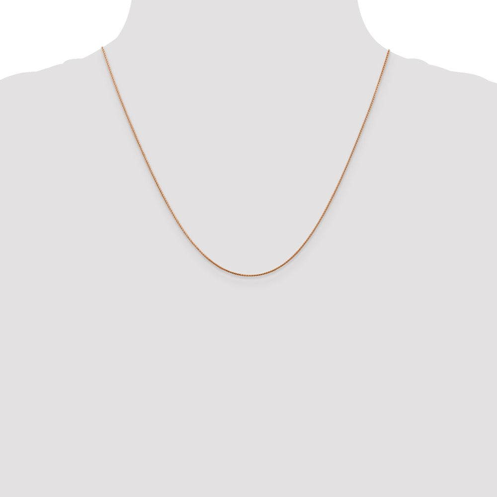 14K Rose Gold .85mm Diamond-cut Spiga with Lobster Clasp Chain