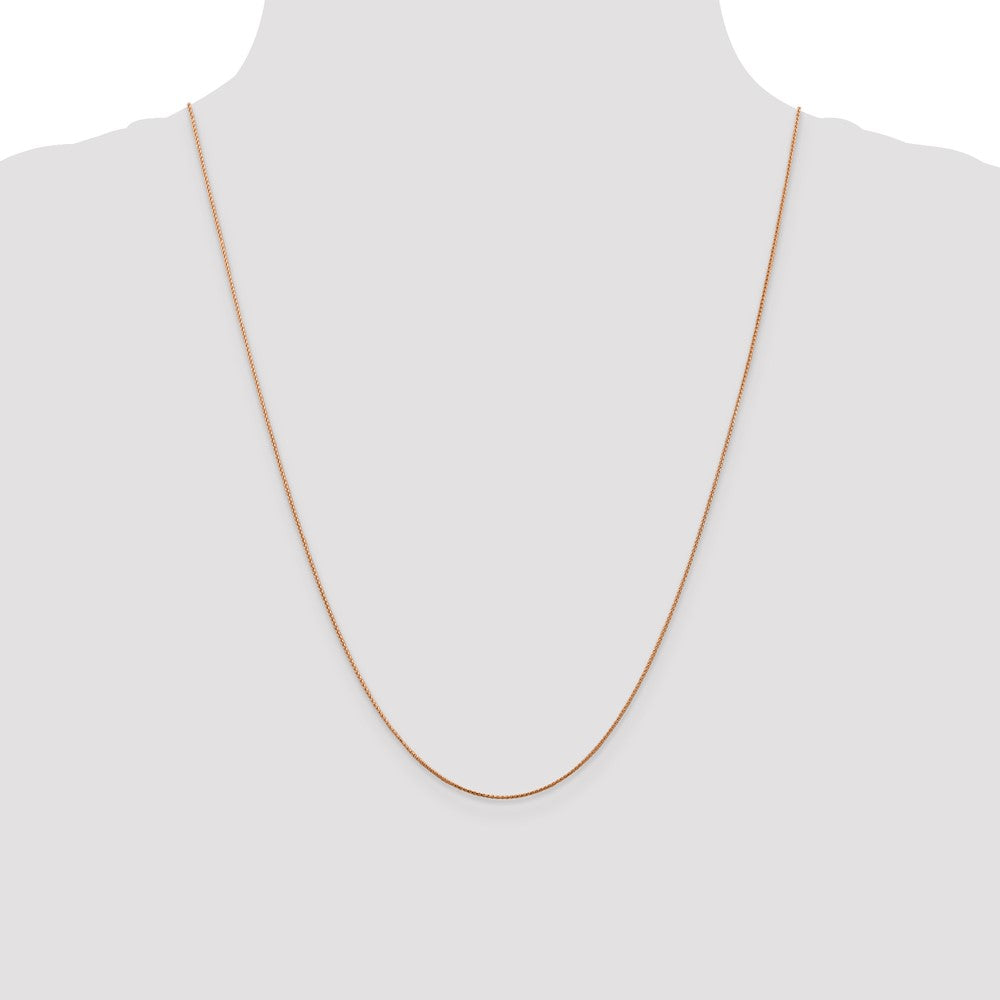 14K Rose Gold .85mm Diamond-cut Spiga with Lobster Clasp Chain