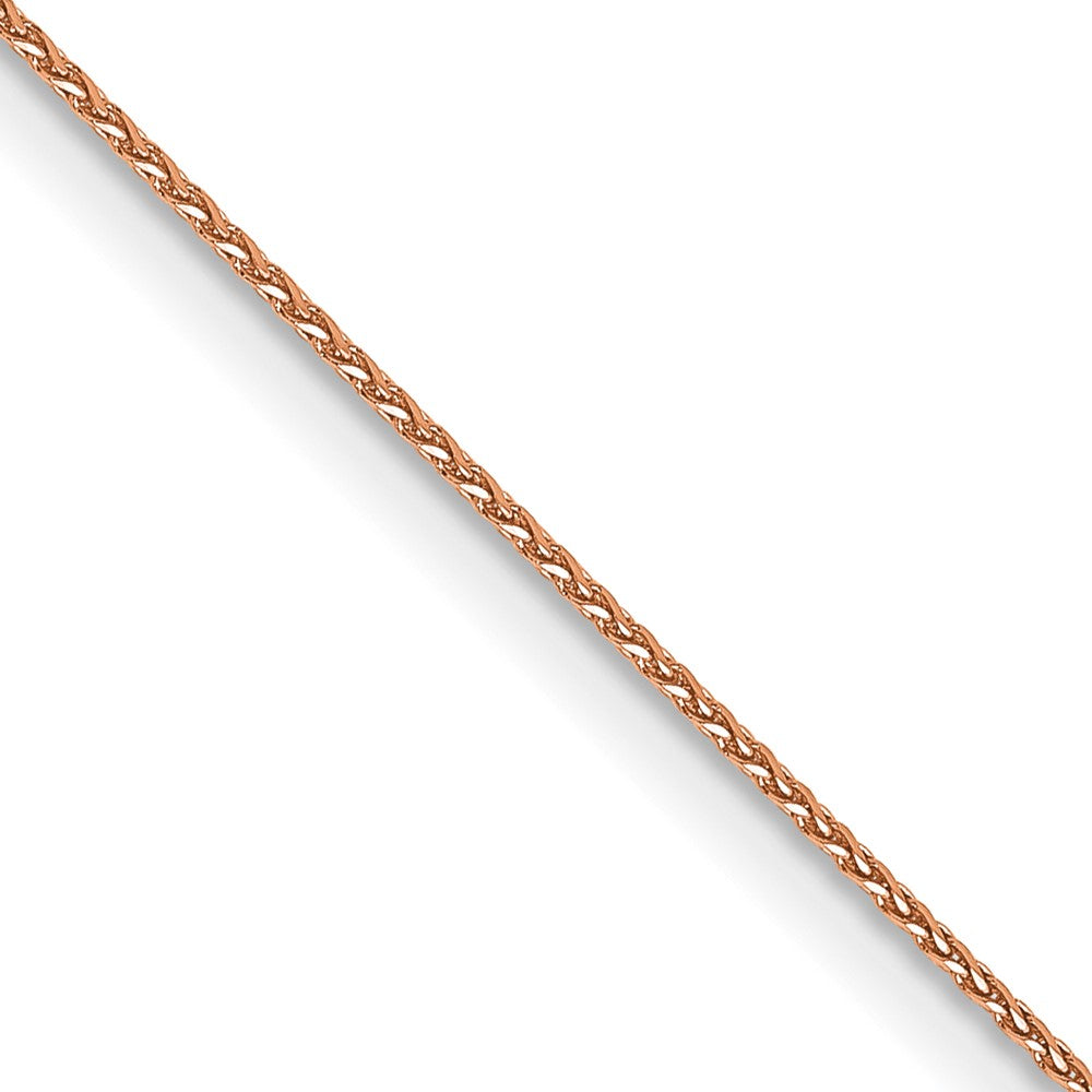 14K Rose Gold .85mm Diamond-cut Spiga with Lobster Clasp Chain