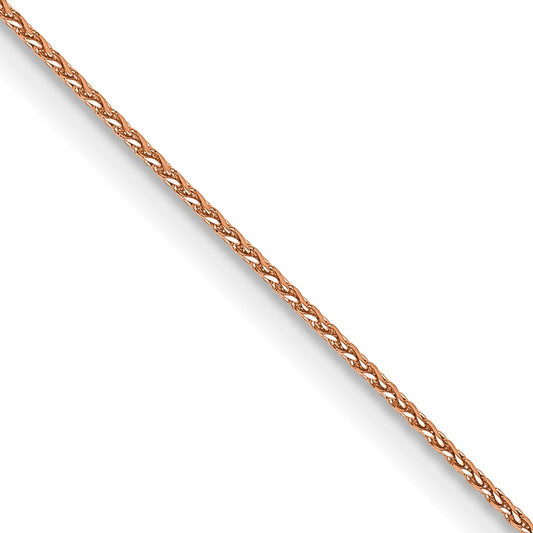 14K Rose Gold .85mm Diamond-cut Spiga with Lobster Clasp Chain