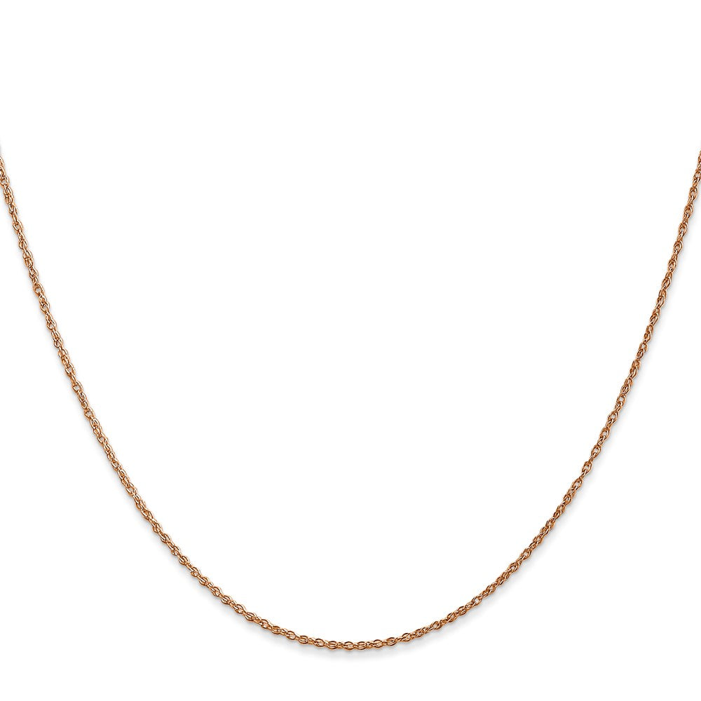 14K Rose Gold .8mm Baby Rope with Spring Ring Clasp Chain