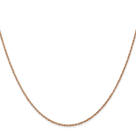 14K Rose Gold .8mm Baby Rope with Spring Ring Clasp Chain
