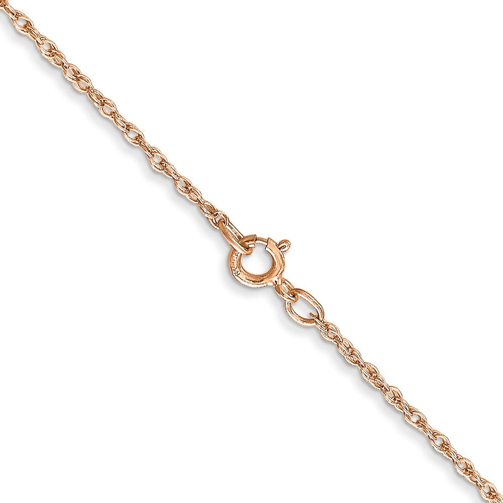 14K Rose Gold .8mm Baby Rope with Spring Ring Clasp Chain
