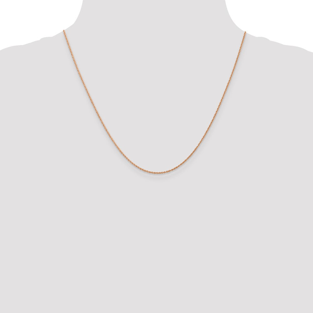 14K Rose Gold .8mm Baby Rope with Spring Ring Clasp Chain