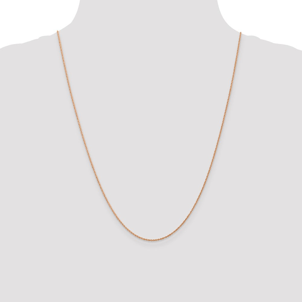 14K Rose Gold .8mm Baby Rope with Spring Ring Clasp Chain