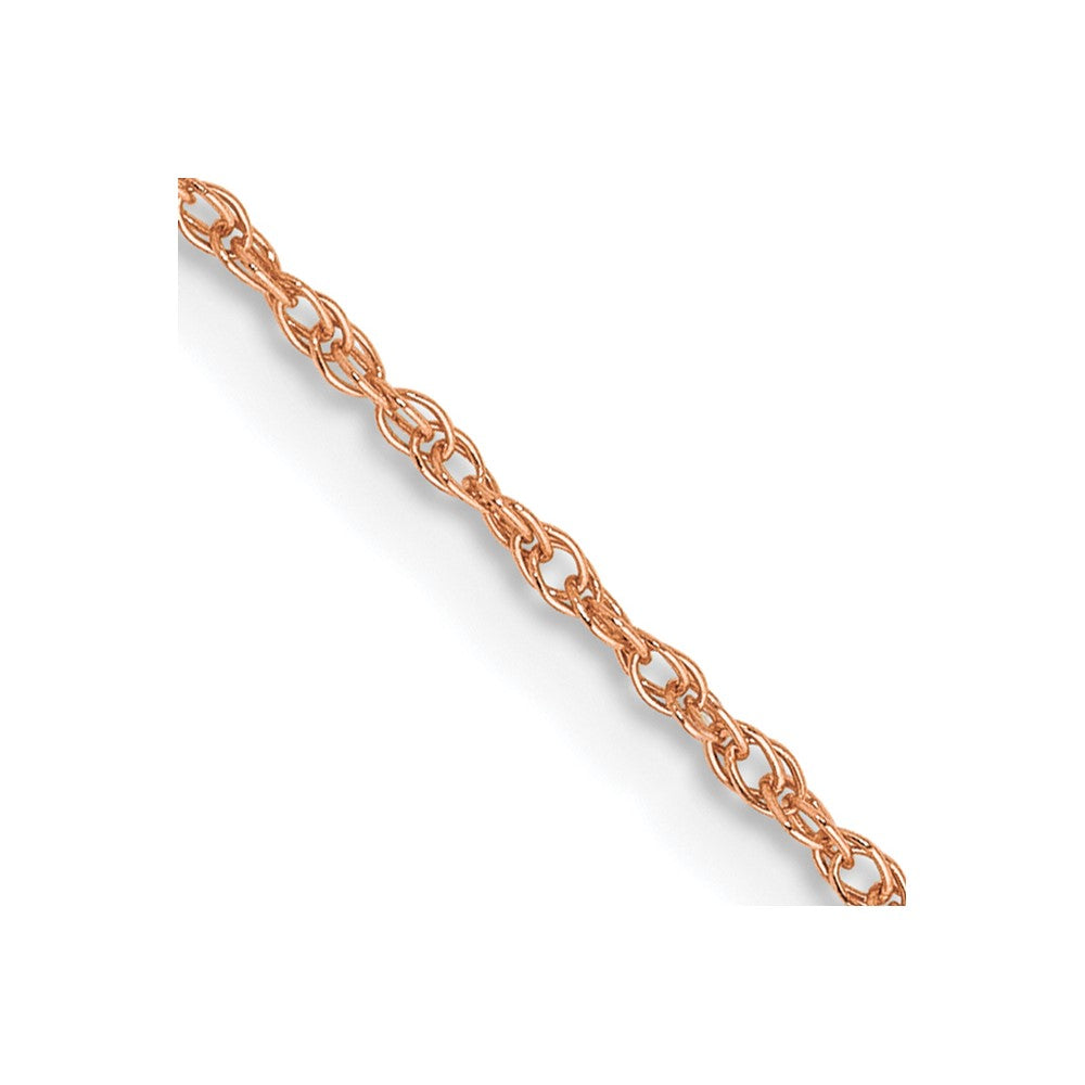14K Rose Gold .8mm Baby Rope with Spring Ring Clasp Chain