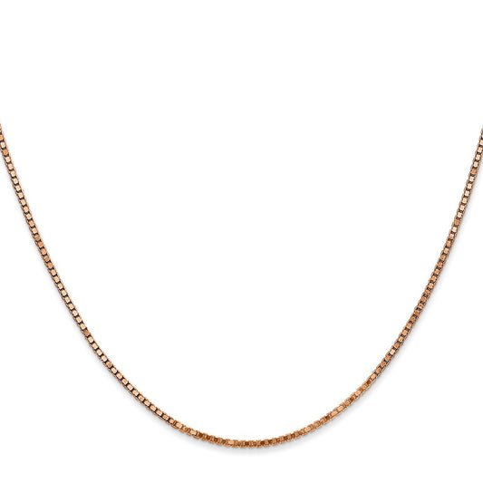 14K Rose Gold 1.3mm Box Link with Lobster Clasp Chain