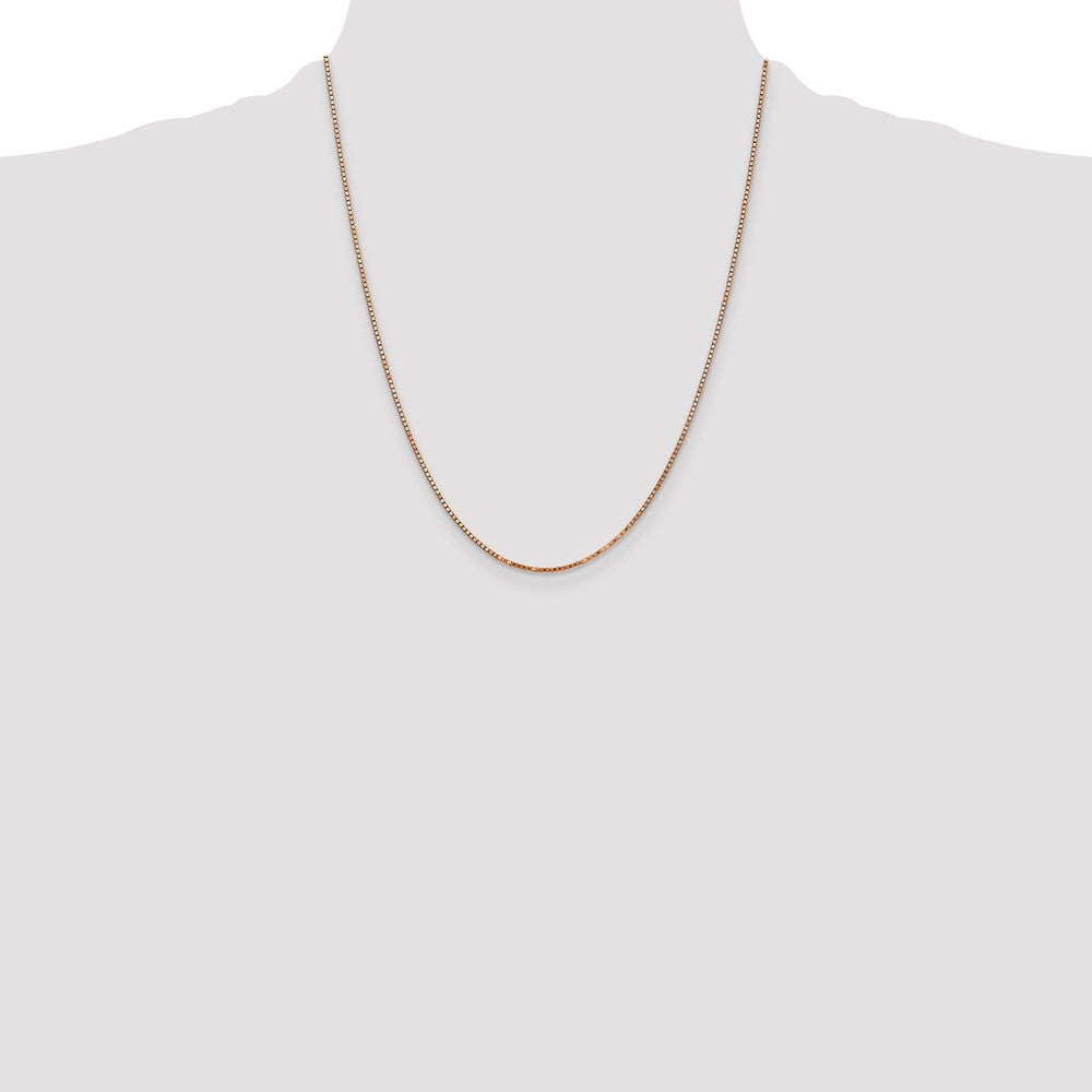 14K Rose Gold 1.3mm Box Link with Lobster Clasp Chain