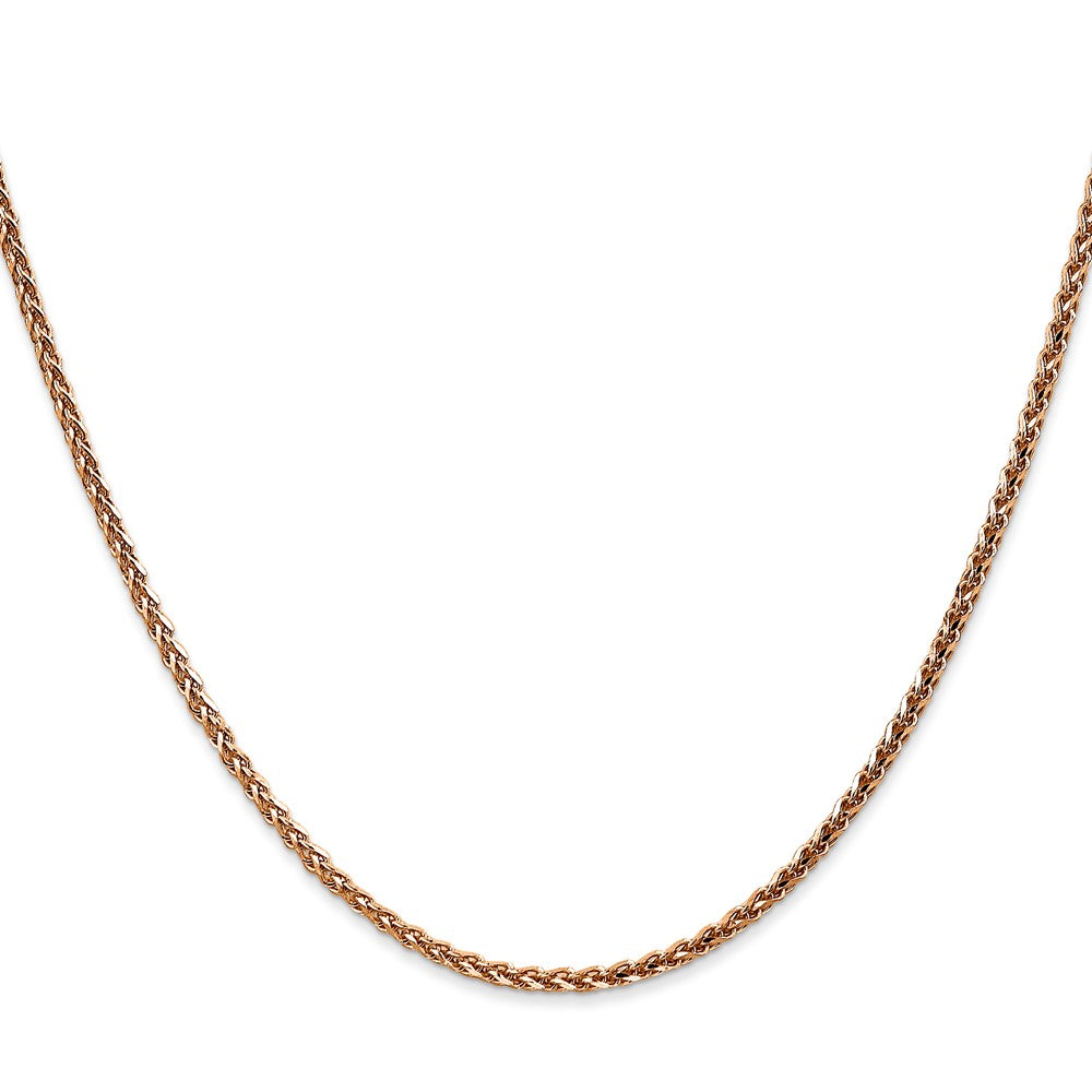 14K Rose Gold 2.1mm Diamond-cut Spiga with Lobster Clasp Chain
