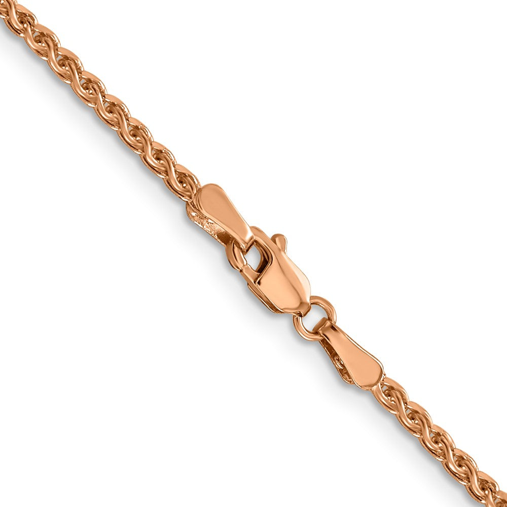 14K Rose Gold 2.1mm Diamond-cut Spiga with Lobster Clasp Chain