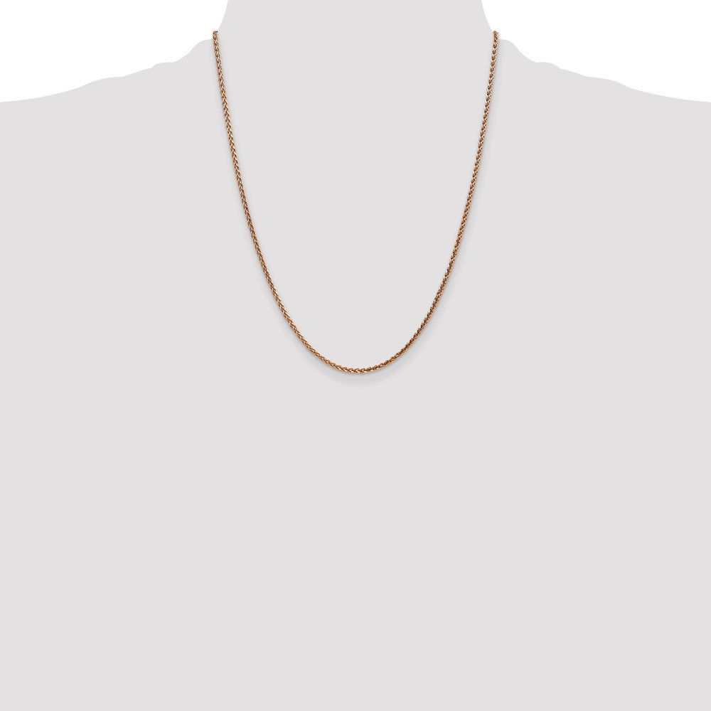 14K Rose Gold 2.1mm Diamond-cut Spiga with Lobster Clasp Chain