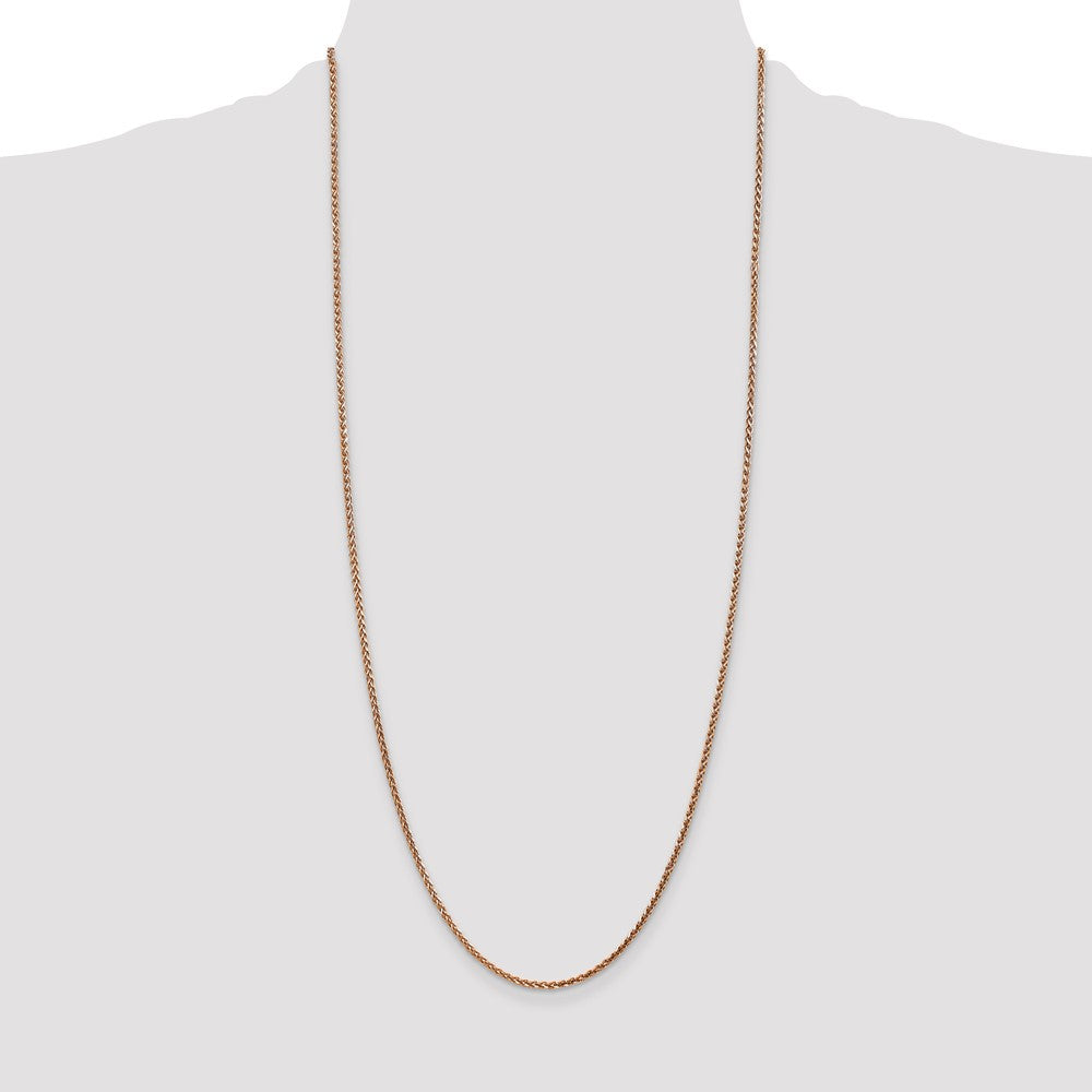 14K Rose Gold 2.1mm Diamond-cut Spiga with Lobster Clasp Chain