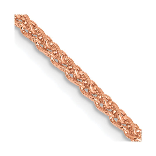 14K Rose Gold 2.1mm Diamond-cut Spiga with Lobster Clasp Chain