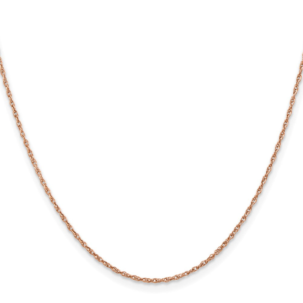 14K Rose Gold 1.15mm Baby Rope with Spring Ring Clasp Chain