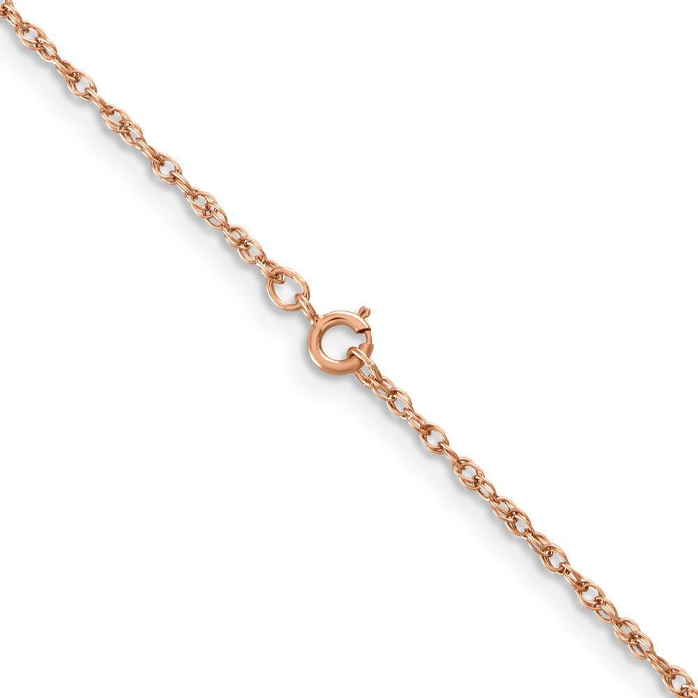 14K Rose Gold 1.15mm Baby Rope with Spring Ring Clasp Chain