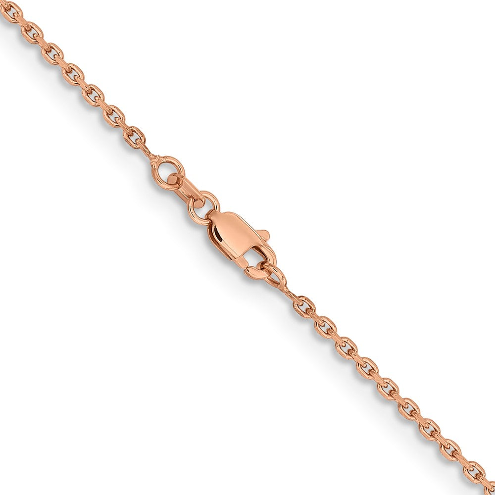 14K Rose Gold 1.8mm Diamond-cut Cable with Lobster Clasp Chain