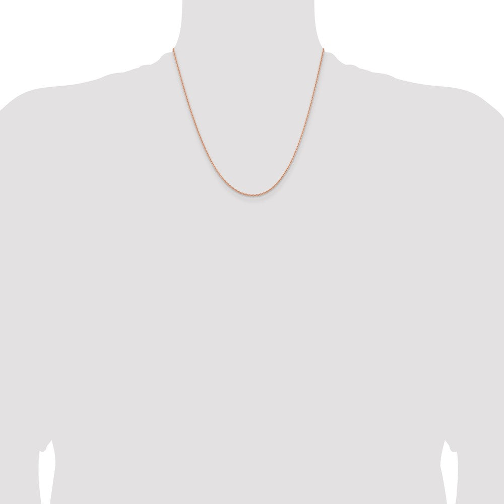 14K Rose Gold 1.8mm Diamond-cut Cable with Lobster Clasp Chain