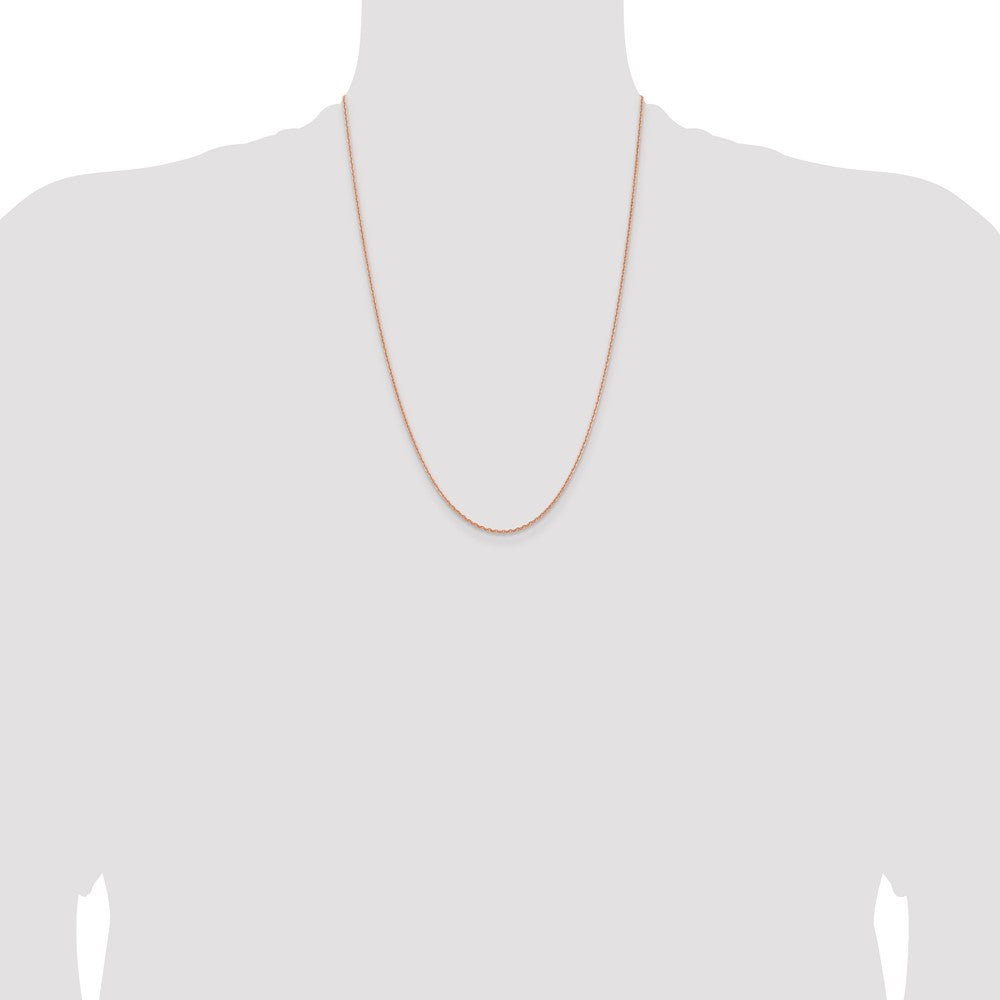 14K Rose Gold 1.8mm Diamond-cut Cable with Lobster Clasp Chain