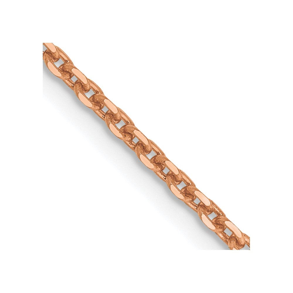 14K Rose Gold 1.8mm Diamond-cut Cable with Lobster Clasp Chain