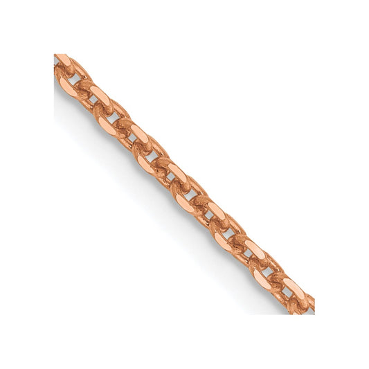 14K Rose Gold 1.8mm Diamond-cut Cable with Lobster Clasp Chain