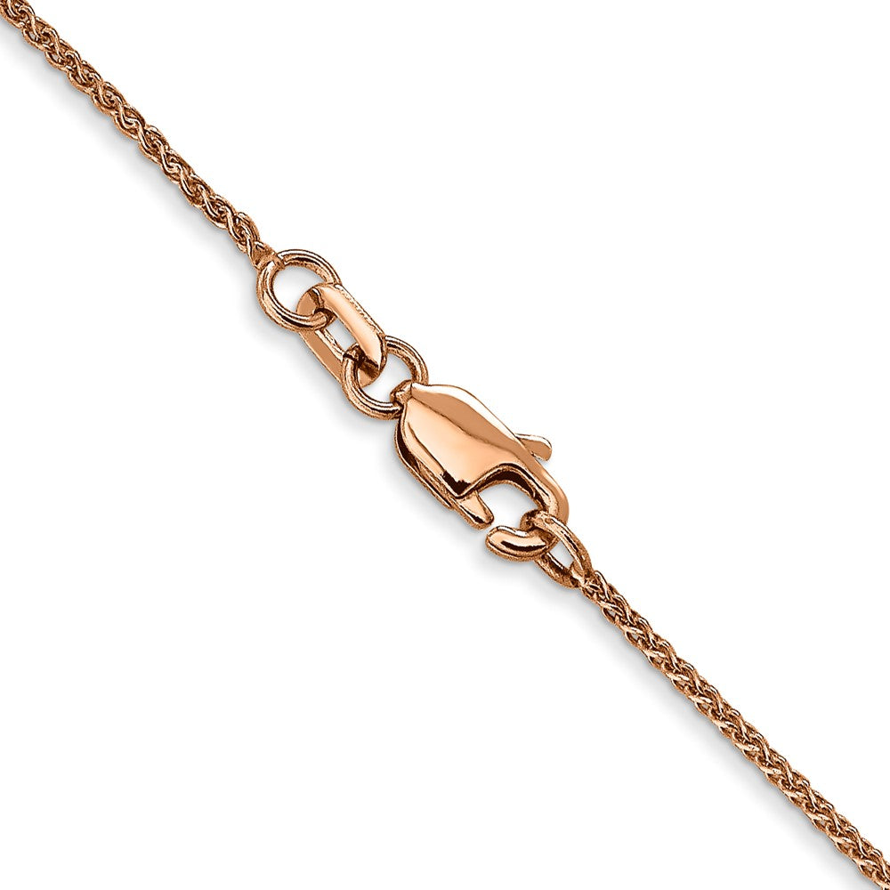 14K Rose Gold 1.05mm Diamond-cut Spiga with Lobster Clasp Chain