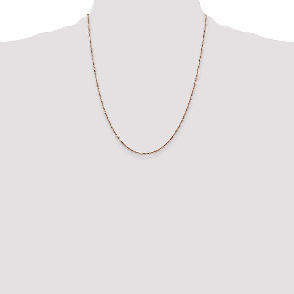 14K Rose Gold 1.05mm Diamond-cut Spiga with Lobster Clasp Chain