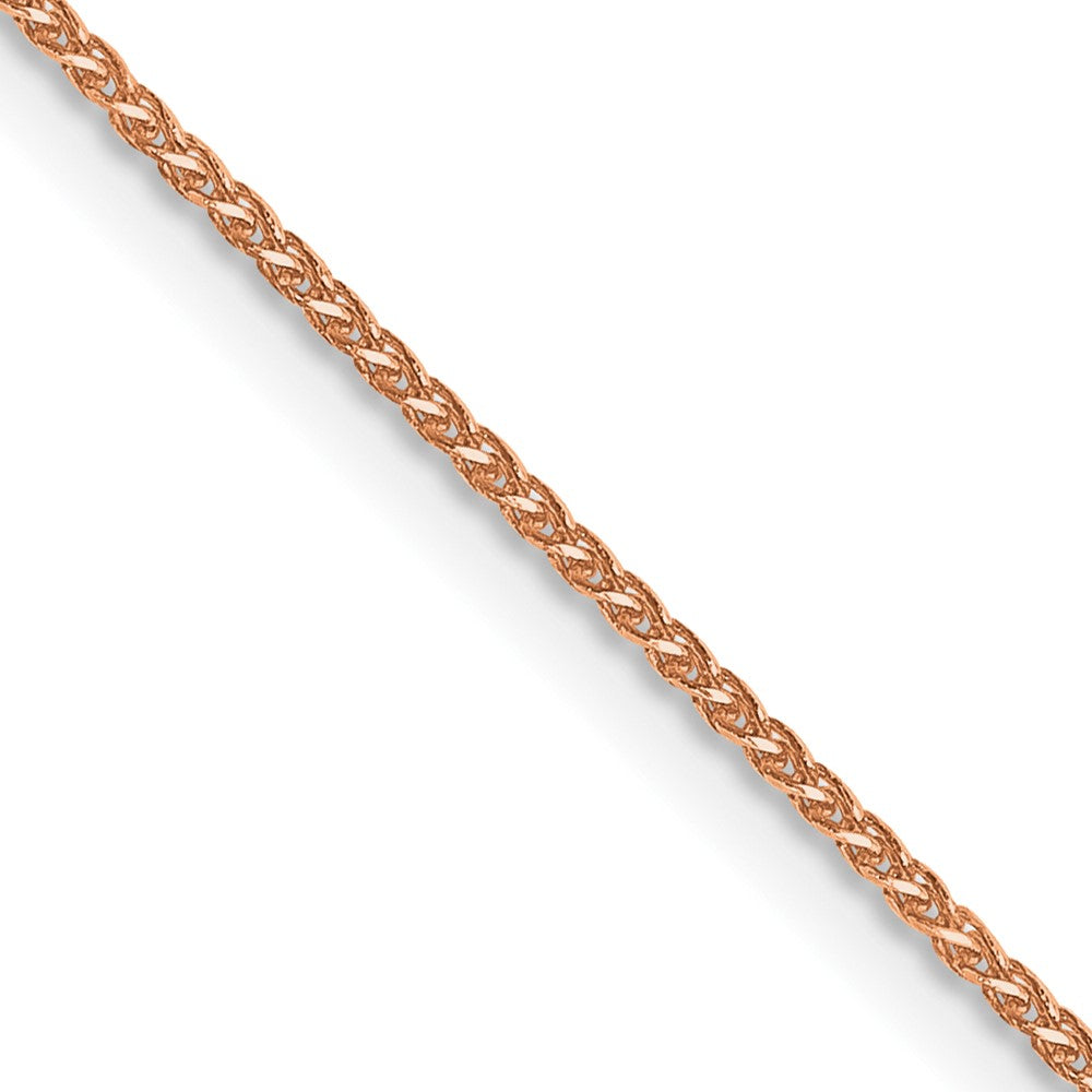 14K Rose Gold 1.05mm Diamond-cut Spiga with Lobster Clasp Chain